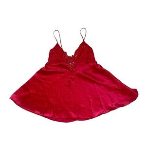 Vintage Red Silk Slip Dress